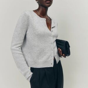 Reformation Grey Cashmere Cardigan. Size S